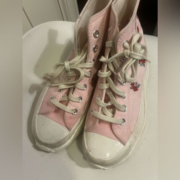 - Converse Chuck Taylor All Star Pink With Roses Sz 6 - Picture 8 of 11
